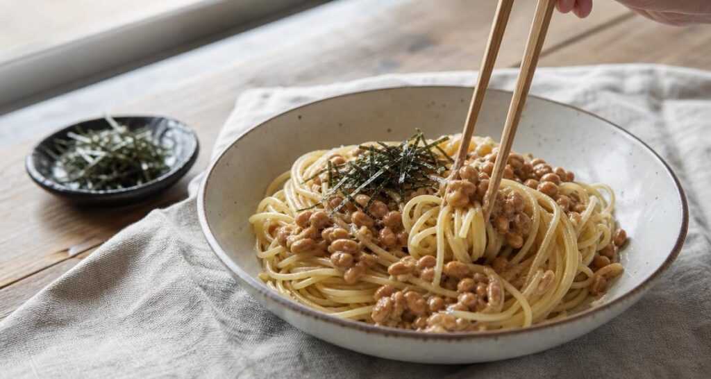 納豆パスタの作り方のイメージ